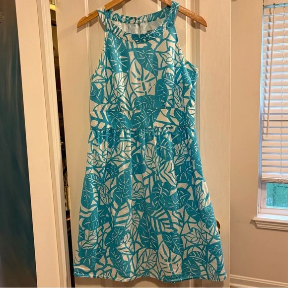 Ann Taylor | Dresses | Ann Taylor Print Halter Dress Size 8 A Line Blue And  White | Poshmark